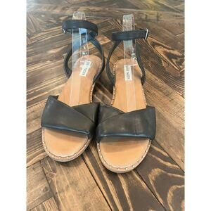 Steve Madden Faux Leather Studded Sandals Women 10 Preppy Wedding Neutral Summer